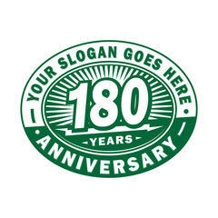 180 years anniversary design template. 180th logo. Green design - vector and illustration.