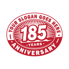 185 years anniversary design template. 185th logo. Red design - vector and illustration.