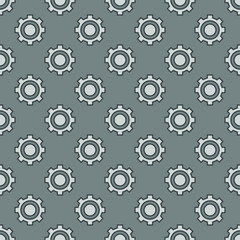 abstract seamless gray background with circles and gears
