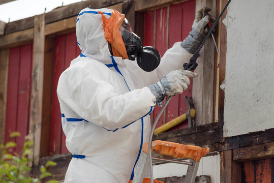 team responsible for removing asbestos on a construction site