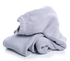 crumpled sweater cloth on white background isolation