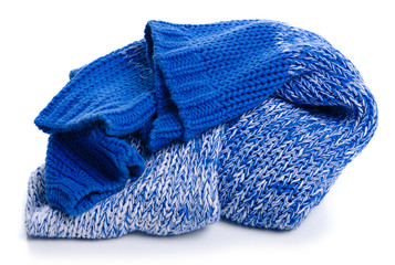 crumpled sweater cloth on white background isolation