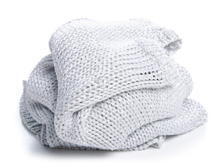 crumpled sweater cloth on white background isolation