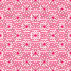 Pink color small rose floral pattern design. Lina art, modern style flowers texture background