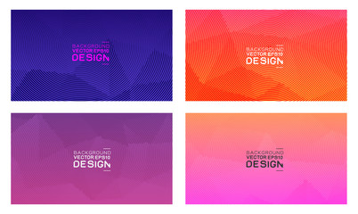 Set of abstract halftone and dots texture on gradient background. Vector illustration.