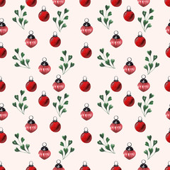 Watercolor background picture  New year holiday decor