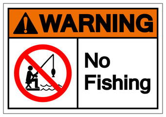 Warning No Fishing Symbol Sign, Vector Illustration, Isolated On White Background Label .EPS10