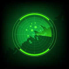 Radar interface UI future design graphic illustration for military and more