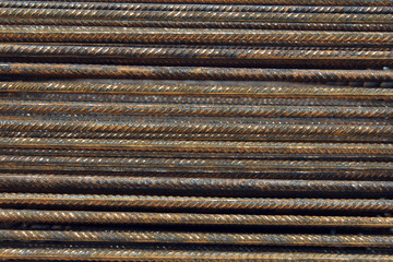  Industrial background. Rebar texture. Rusty rebar for concrete pouring. Steel reinforcement bars. Construction rebar steel work reinforcement. Closeup of Steel rebars.