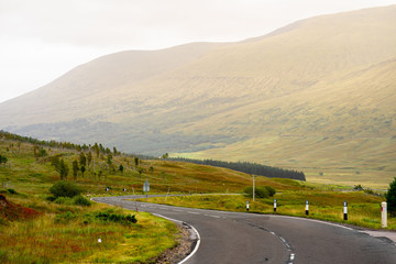Road on the highlands of scotland