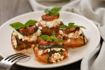 Zucchini Rolls with Ricotta