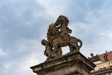 Obraz premium Castle district street of Prague in Czech Republic.