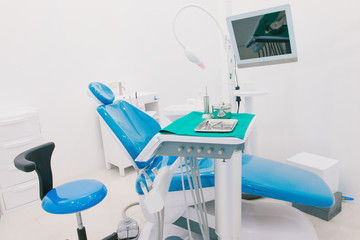 dental instruments and tools in a dentists office