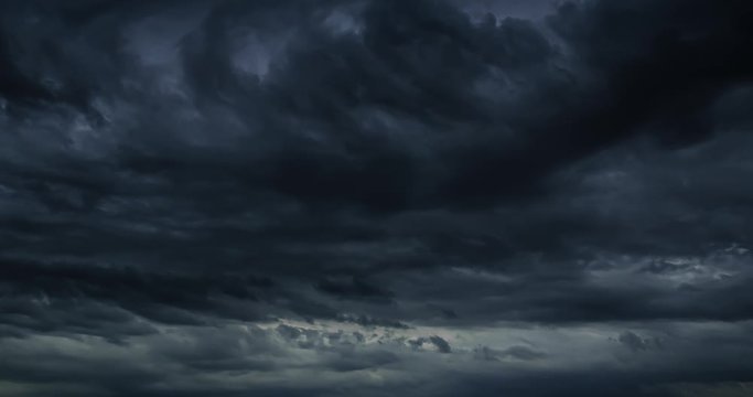 Beautiful Timelapse Loop dark storm clouds. Dramatic cloudy sky. Calmness, meditation and relax concept. motion big stormy rain thunderstorm clouds