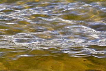 Beautiful lake waters with soft ripples on surface 