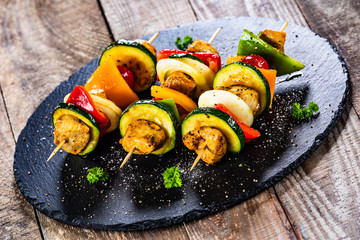 Shish kebabs - grilled meat and vegetables