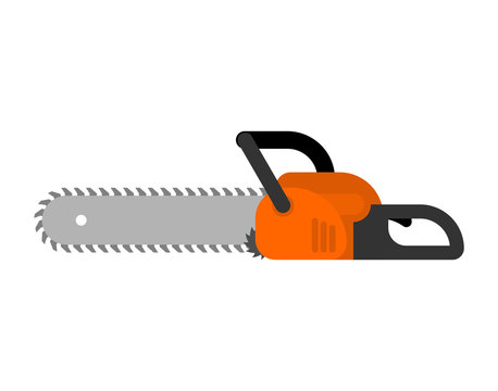 Chainsaw isolated flat. lumberjack Tool vector illustration