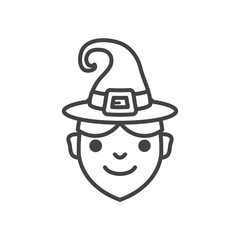 cute little boy head with magician costume