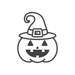 halloween pumpkin with witch hat