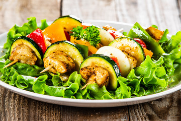 Shish kebabs - grilled meat and vegetables