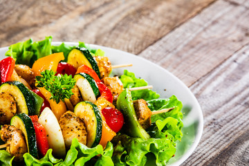 Shish kebabs - grilled meat and vegetables