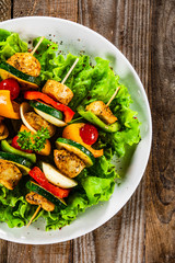 Shish kebabs - grilled meat and vegetables