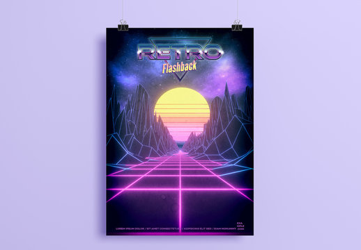 80s Retro Sci Fi Poster Layout