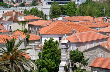 Obraz premium Red roofs of tiles in the old town Budva, Montenegro