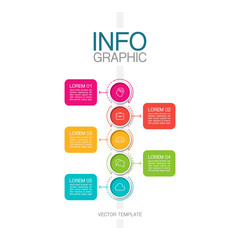 Vector iInfographic template for business, presentations, web design, 5 options.