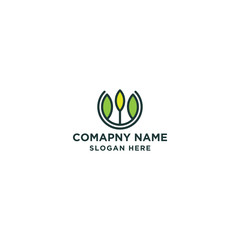 Fototapeta premium abstract green leaf company logo