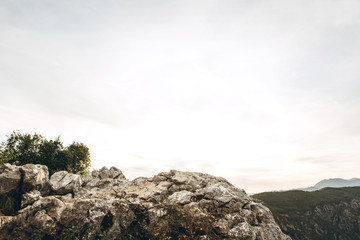 Beautiful view of the mountainous natural landscape in Montenegro. Mountain View.
