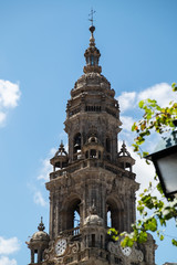 Fototapeta premium Cathedral of Santiago de Compostela in a sunny day, the end of the way of saint james for many pilgrims, Galicia, Spain