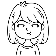 Vector avatar female character in cartoon style.