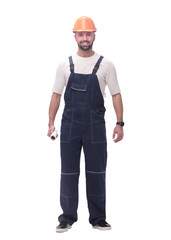 in full growth. competent worker with drawings