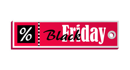 Black Friday rectangle horizontal banner. Sale stamp isolated vector illustration. Digital marketing or price tag sticker