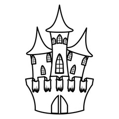 dark castle building halloween icon
