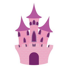 Fototapeta premium princess pink castle fairytale icon