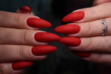 beautiful manicure of nails on the background of a fashionable