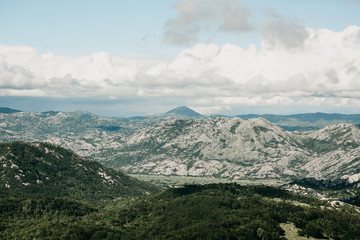 Beautiful view of the mountainous natural landscape in Montenegro. Mountain View.