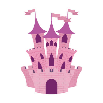 princess pink castle fairytale icon
