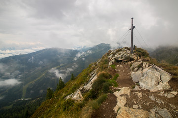 Fototapeta na wymiar Peak Krahbergzinken in Austrian Alps near Schladming village