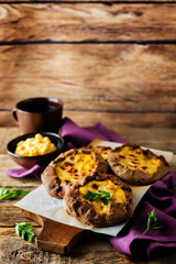 Potato pumpkin rye galette mini