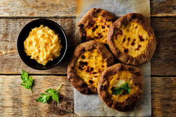 Potato pumpkin rye galette mini