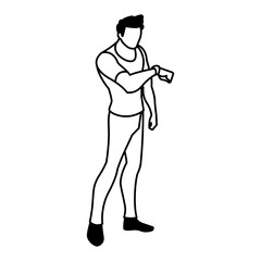 Man with smartwatch vector design