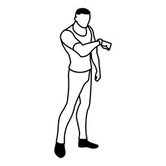 Man with smartwatch vector design