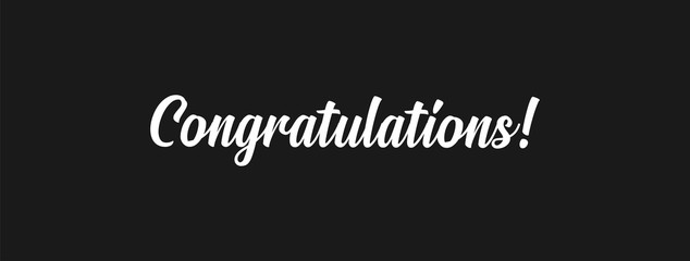 Congratulations calligraphy. Hand written text. Congrats Lettering. Calligraphic vector banner.