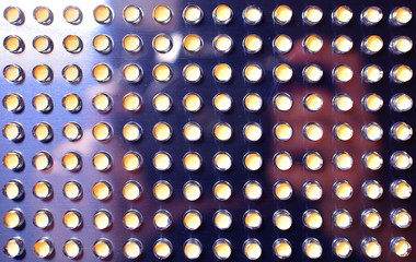 Fragment of led diodes panel, close up