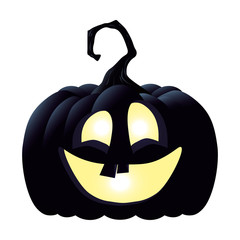 halloween pumpkin lamp with face character