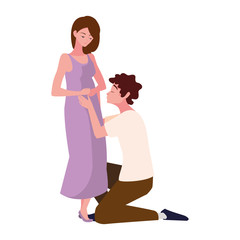 Isolated pregnant woman and man design