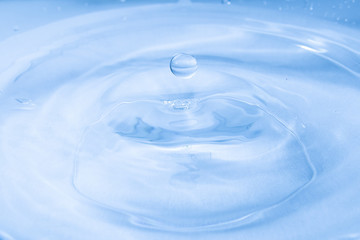  Water drops falling down. Raindrops on colorful background.